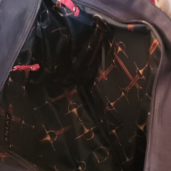 Ariat navy blue tote bag with red, white, and blue straps - Picture 7 of 12